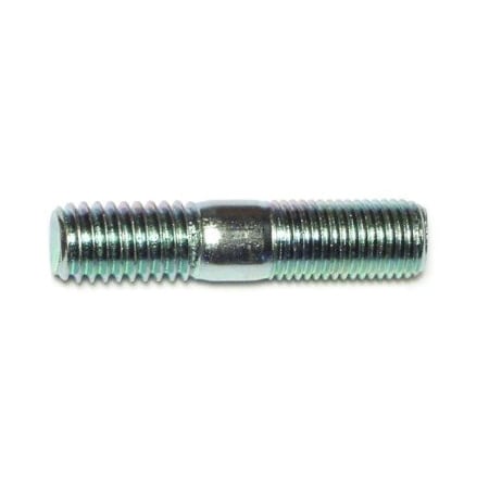 Midwest Fastener Double-End Threaded Stud, 7/16"-14 Thread to 7/16"-20 Thread, 2 in, Steel, Zinc Plated, 8 PK 73152